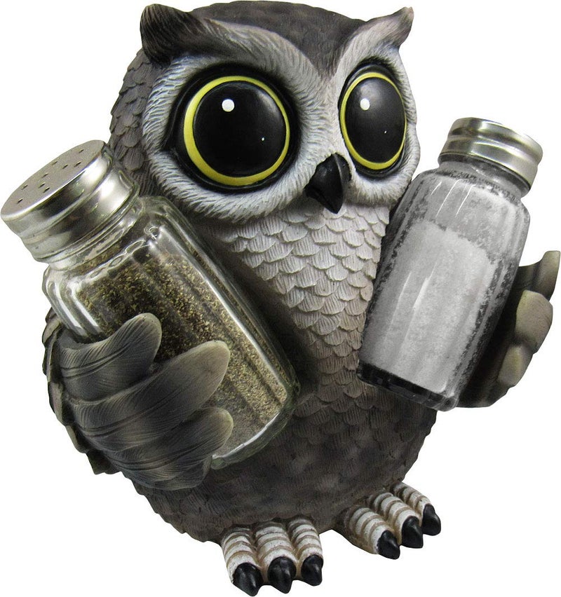 DWK Animal Holder with Salt And Pepper Shaker Set (3 Piece) | Kitchen DÃ©cor and Accessories | Salt and Pepper Shakers | Home DÃ©cor | Home Decorationsâ€¦ (Owl) - Image 2
